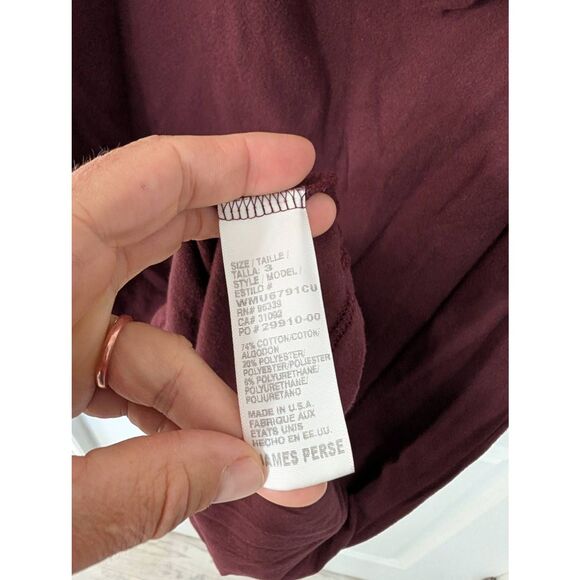 Standard James Perse Ruched Midi Dress women's 3 brown Cap sleeve bodycon‎ - Picture 6 of 8